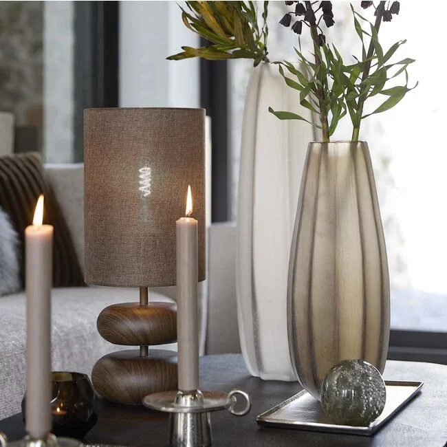 Light en Living Vaas Ø17x60 cm BRADLEY glas licht bruin