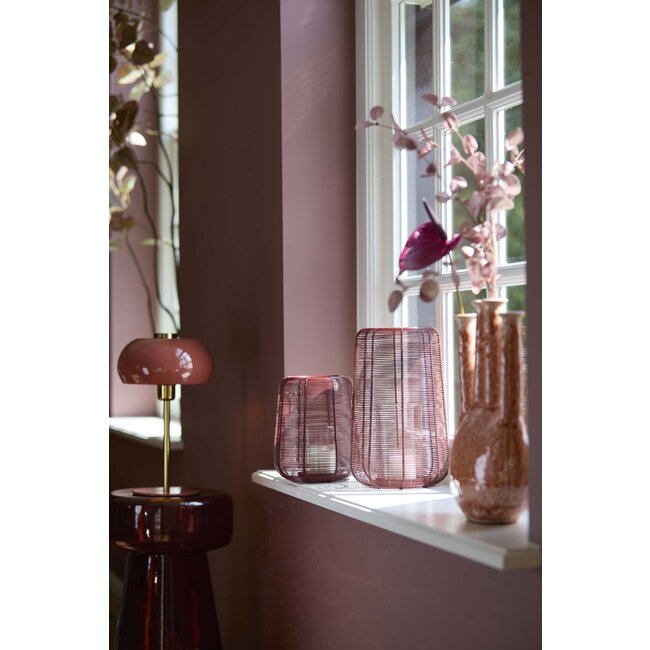 Light en Living Tafellamp SURIN Ø22x34 cm - Glans Koraal en Goud