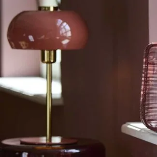 Light en Living Tafellamp SURIN Glans Koraal & Goud