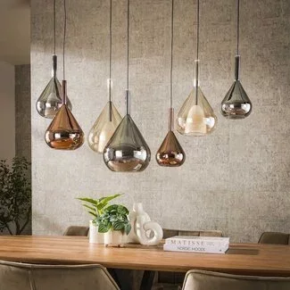 WoonStijl Hanglamp 4+3 wings mix glass