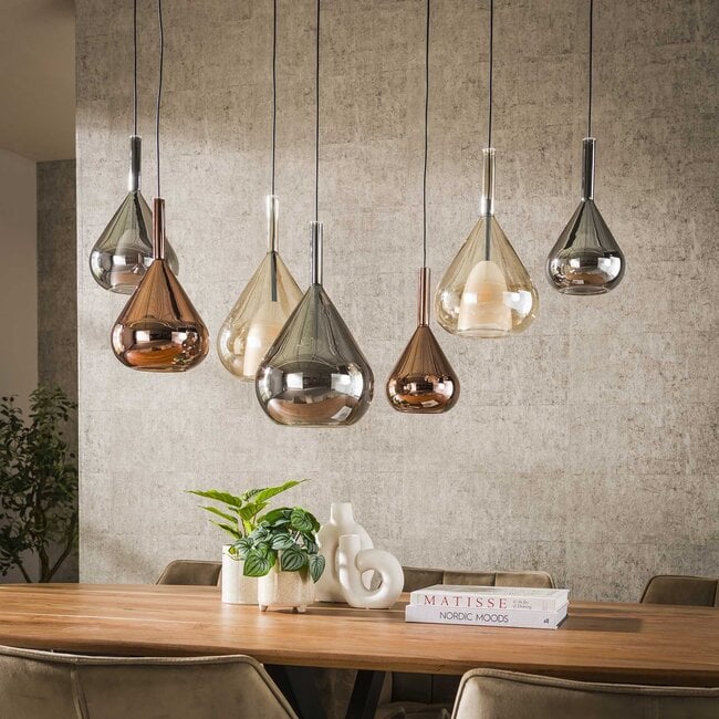 WoonStijl Hanglamp 4+3 wings mix glass
