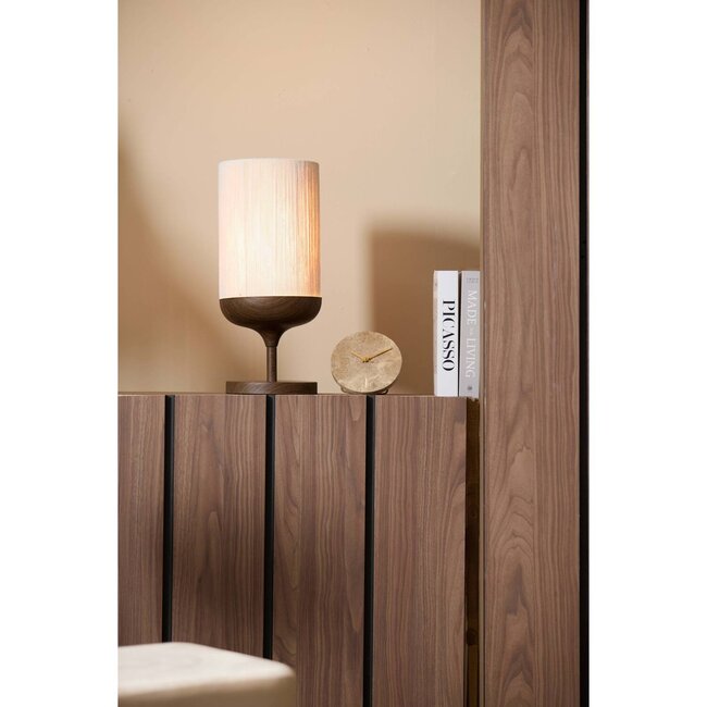 Light en Living Tafellamp Ø22,5x50 cm DANIA hout print d bruin+touw crème