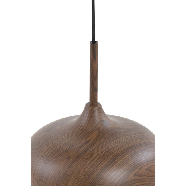 Light en Living Hanglamp 3L 90x22x32 cm DANIA hout print d bruin+touw crème