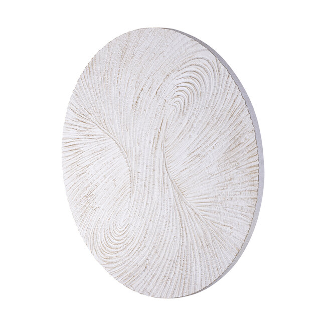 PTMD Wandornament Wiktor Wit MDF rond swirl carved S