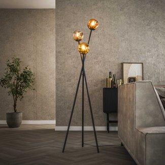 WoonStijl Vloerlamp 3L molecule mix glass