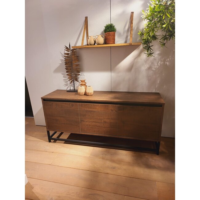 WoonMax Milltown TV meubel 3 deurs Dark Mango - 165 cm
