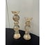 Light en Living Kaarsenhouder ITINGA glas bubbel amber Ø9,5x34 cm