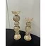 Light en Living Kaarsenhouder ITINGA Glas Bubbel Amber - Ø10x26,5 cm
