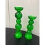 Light en Living Kaarsenhouder ITINGA Ø10x26,5 cm van groen bubbelglas