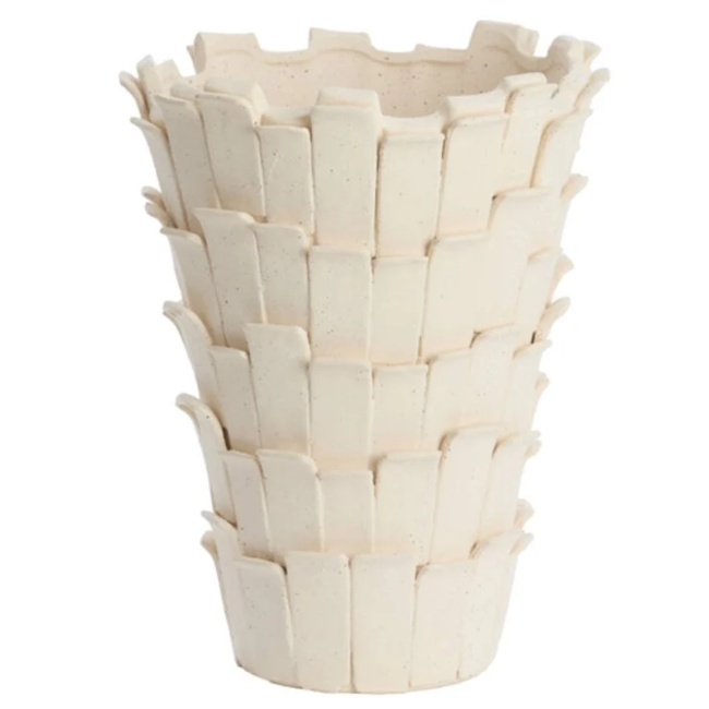 Light en Living Vaas deco 27,5x27x34 cm BANYA keramiek mat crème