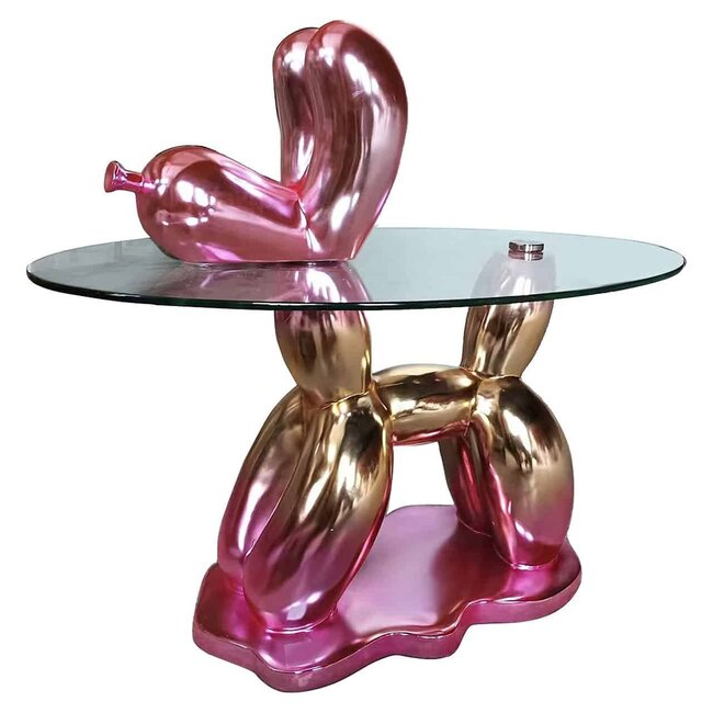 Richmond Interiors  Bijzettafel Usha met glas Pink
