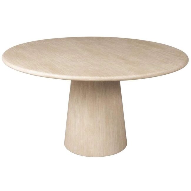 Richmond Interiors  Eettafel Fictus 140Ø faux travertine Beige