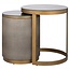 Richmond Interiors  Bijzettafel Bloomville met glas set van 2 Goud