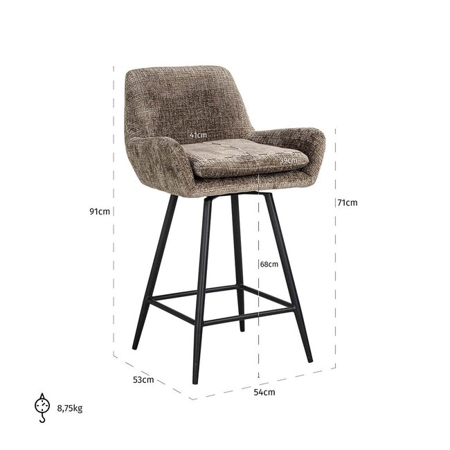 Richmond Interiors  Counterstoel Linsey Niagara 104 Stone Chenille