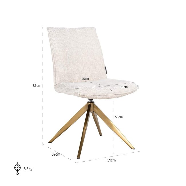 Richmond Interiors  Draaistoel Dakota Niagara 902 beige chenille