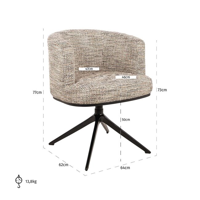 Richmond Interiors  Draaistoel Cheyenne Be Trendy 01 Nature