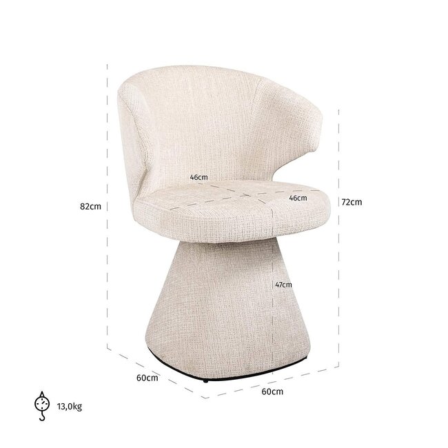 Richmond Interiors  Stoel Gatsbi beige chenille