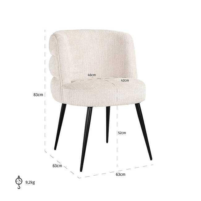 Richmond Interiors  Stoel Stella beige chenille
