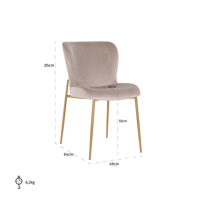 Richmond Interiors  Stoel Odessa khaki / brushed Goud
