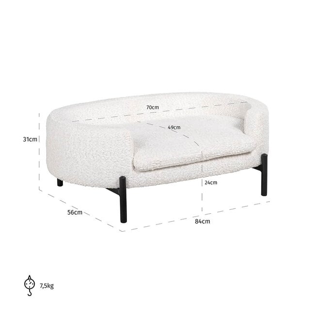 Richmond Interiors  Huisdierenbed Dolly Wit sheep Sheep 02 Wit