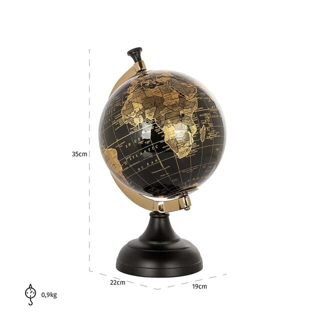 Richmond Interiors  Deco object wereldbol Jilly Zwart