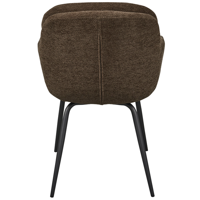 Woood Runa eetkamerstoel Chenille warm bruin