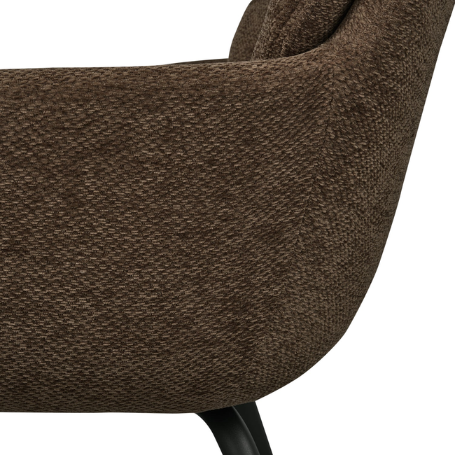 Woood Runa eetkamerstoel Chenille warm bruin