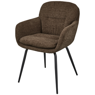 Woood Runa eetkamerstoel Chenille warm bruin