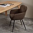 Woood Runa eetkamerstoel Chenille warm bruin