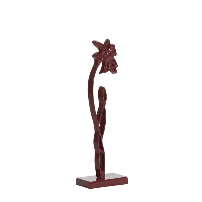 Light en Living Ornament op voet 12x7,5x40 cm DAFFODIL glans bordeaux