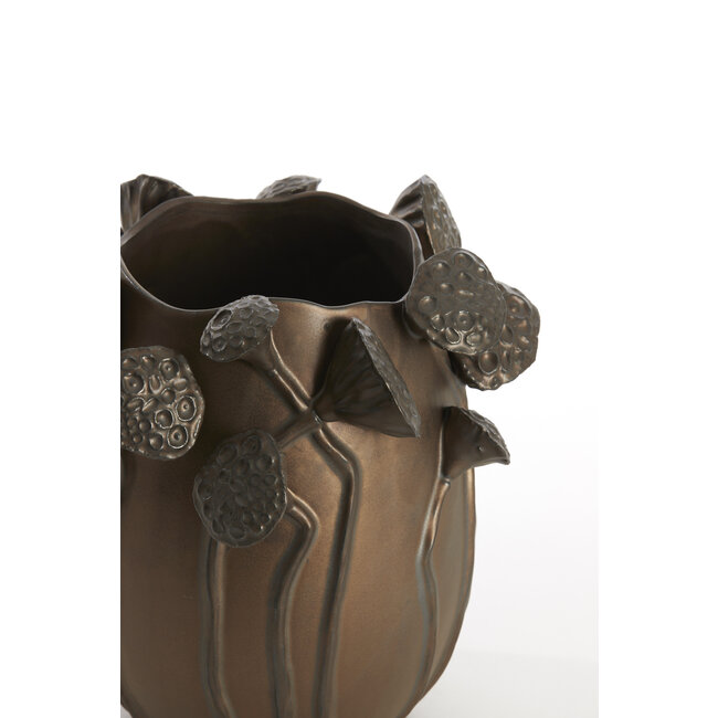 Light en Living Vaas deco 26,5x25,5x26,5 cm LAVCI keramiek mat donker bruin