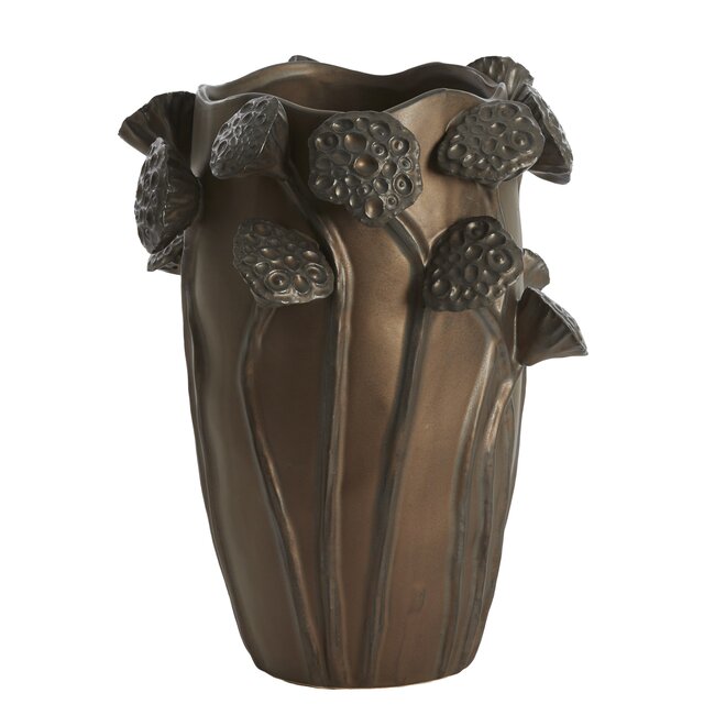 Light en Living Vaas deco 27,5x25,5x35 cm LAVCI keramiek mat donker bruin