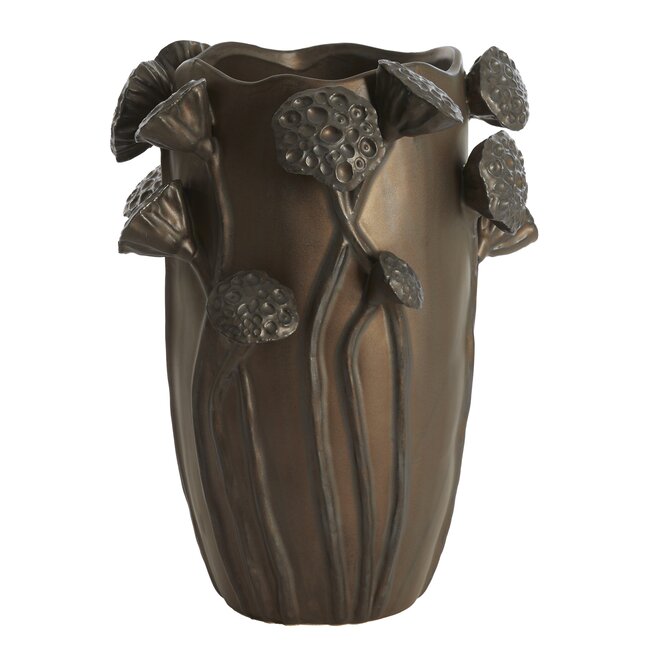 Light en Living Vaas deco 27,5x25,5x35 cm LAVCI keramiek mat donker bruin
