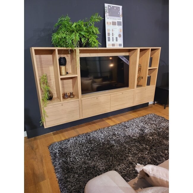 WoonMax TV wandmeubel Blackburn maat S - Diverse elementen en kleuren
