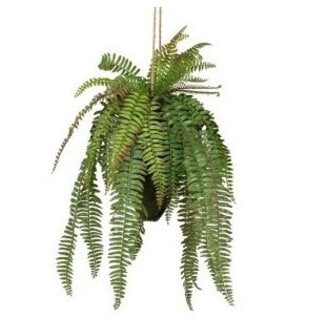 Woood Varen hangende kunstplant groen 58cm
