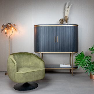 Tower Living Fauteuil Barga - groen velvet showroommodel