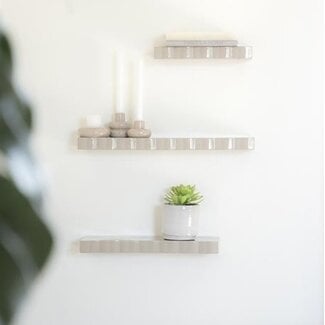 By Boo Wandplank Prinz set van 3 - taupe