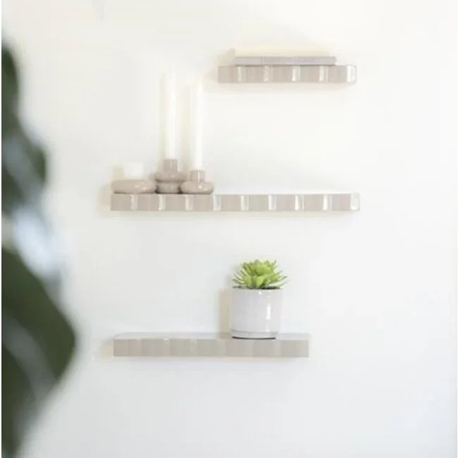 By Boo Wandplank Prinz set van 3 - taupe