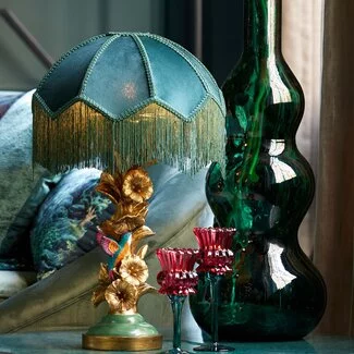 Light en Living Kap Ø35x26 cm MALACIA velvet groen