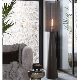 Light en Living Vloerlamp Ø38x180 cm MICKY linnen  bruin