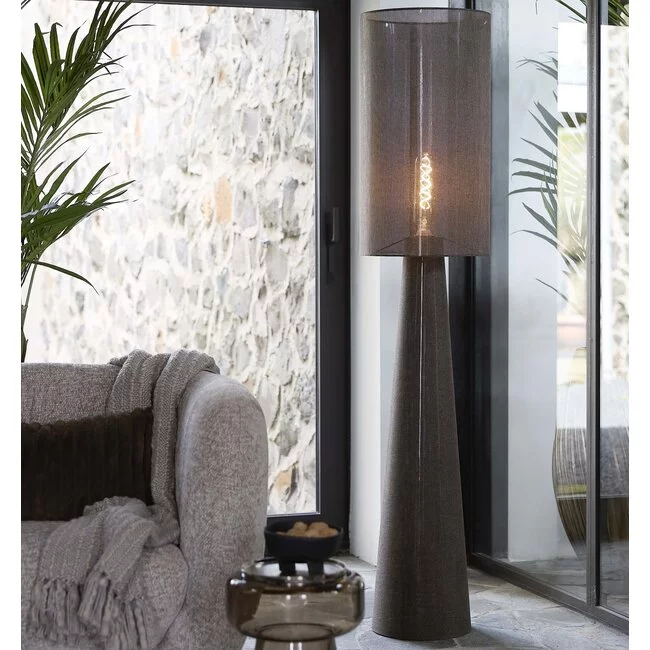 Light en Living Vloerlamp Ø38x180 cm MICKY linnen  bruin