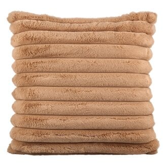 PTMD Kussen Hadi Beige Geribbeld vierkant groot