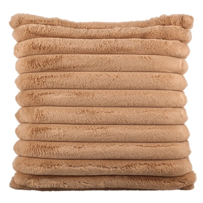 PTMD Kussen Hadi Beige Geribbeld vierkant groot