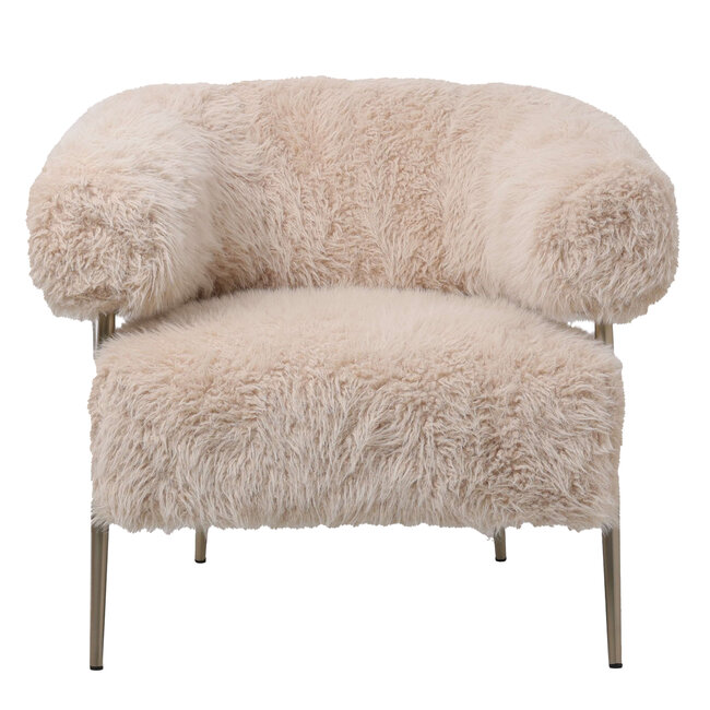 PTMD Fauteuil Hair Cream met champagne kleurige poten
