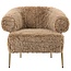 PTMD Fauteuil Hair bruin met gouden onderstel