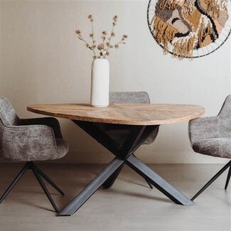 Tower Living Eettafel Trivero 150x150 Mango Naturel