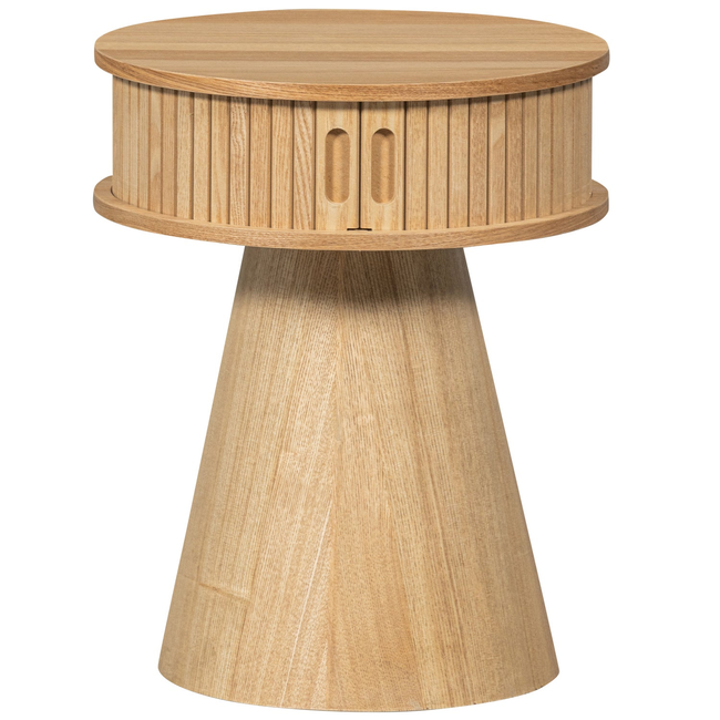 Woood Karri nachtkastje rond hout naturel