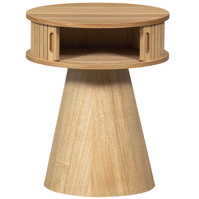 Woood Karri nachtkastje rond hout naturel