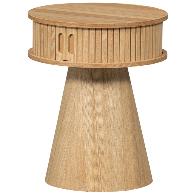 Woood Karri nachtkastje rond hout naturel