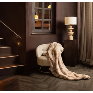 PTMD Fauteuil Carice Beige met gouden onderstel